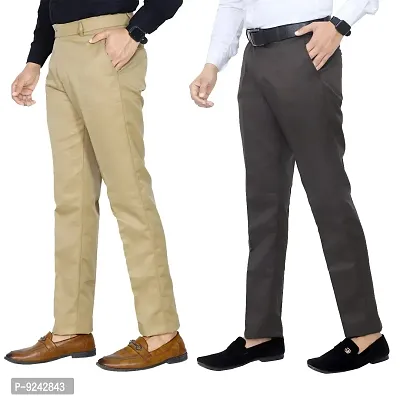 Calvin Klein Regular Fit Gray Glen Plaid Flat Front Cotton Blend Dress Pants  | The Suit Depot