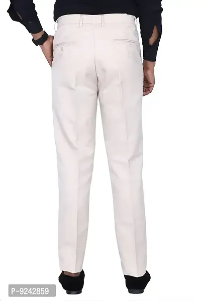 KRG FASHION Men's Regular Fit Cotton Trouser (KRG-FRMLTRSR-CRM-13-30_White, Cream_30)-thumb4