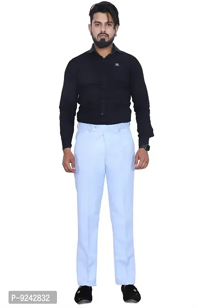 KRG FASHION Men's Regular Fit Cotton Trouser (KRG-FRMLTRSR-LTBLU-11-40_Light Blue_40)