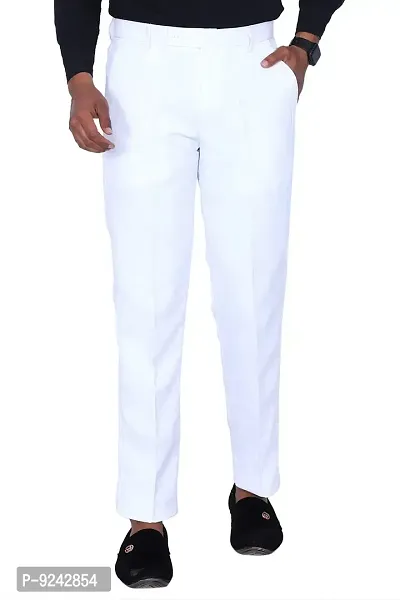 KRG FASHION Men's Regular Fit Cotton Trouser (KRG-FRMLTRSR-WHT-12-38_White_38)-thumb2