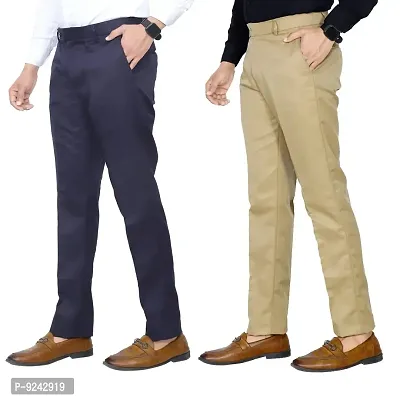 WANYNG pants for men Male Casual Business Solid Slim Pants Zipper Fly  Pocket Cropped Pencil Pant Trousers cargo pants Khaki 2XL - Walmart.com