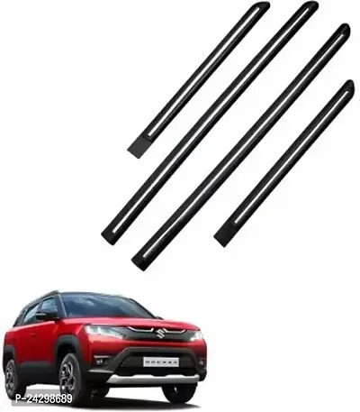 Techmoz Maruti Brezza 2022 Door Side Beading Chrome Line Set Of 4 Car Beading Roll For Door (5 M)