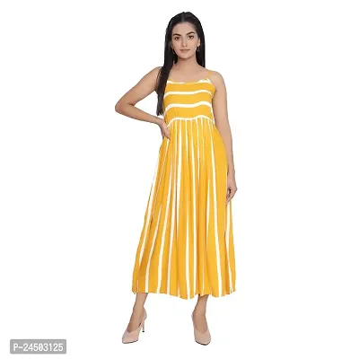 Classic Rayon Striped Dress for Women