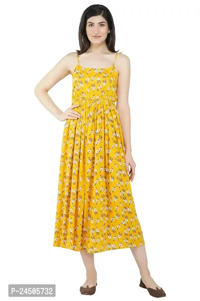 Classic Rayon Printed Dress for Women