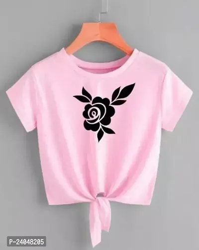Elegant Pink Cotton Blend Printed Top For Women