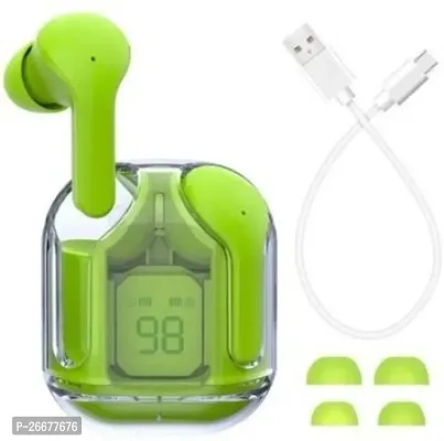 Stylish Green In-ear Bluetooth Wireless Headphones With Microphone-thumb0