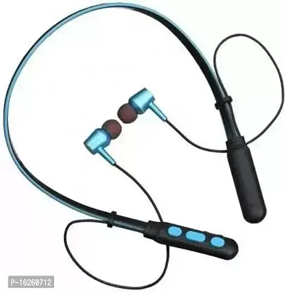 B11 Wireless Bluetooth Neckband Bluetooth Headset(Blue, In the Ear) Bluetooth  Wired Headset  (Blue, In the Ear)-thumb0