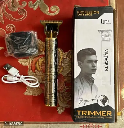 Vintage T9 shaving machine Fully Waterproof Trimmer Trimmer 120 min Runtime 4 Length Settings  (Gold)