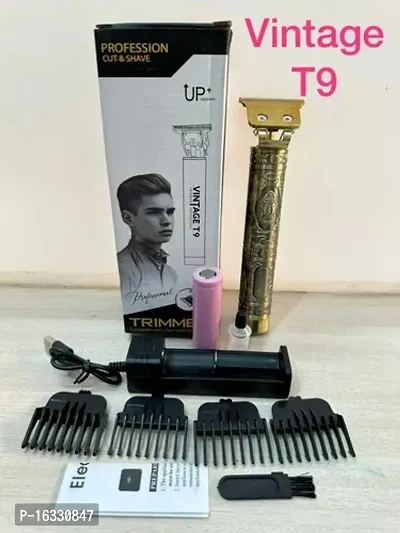 Professional Vintage T9 Hair Trimmer With (GOLDEN METAL STRONG BODY) Fully Waterproof Trimmer 120 min Runtime 4 Length Settings  (Rose Gold)-thumb0