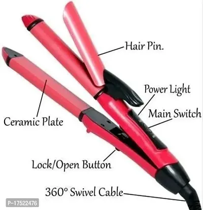 2 in 1 Electric Hair Straightener + curler Brush Straight Quick Iron Hot Comb Hair Straightener