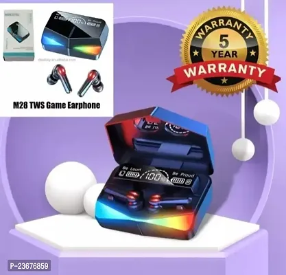 M28 TWS Wireless Earphones Low Latency, M28 Gaming Earbuds with RGB Light (Pack of 1, Black)-thumb0