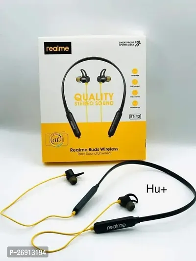 Black And Yellow Realme BT-R3 Neckband Headphone, Mobile-thumb0