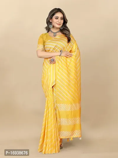 Stylish Chanderi Cotton Multicoloured Self Pattern Saree with Blouse piece