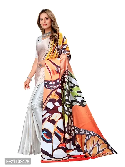 Digital Print, Printed Bollywood Silk Blend, Crepe Saree For Women-thumb3