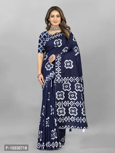 Stylish Chanderi Cotton Multicoloured Self Pattern Saree with Blouse piece