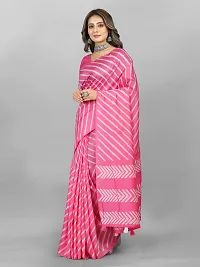 Stylish Chanderi Cotton Multicoloured Self Pattern Saree with Blouse piece-thumb1