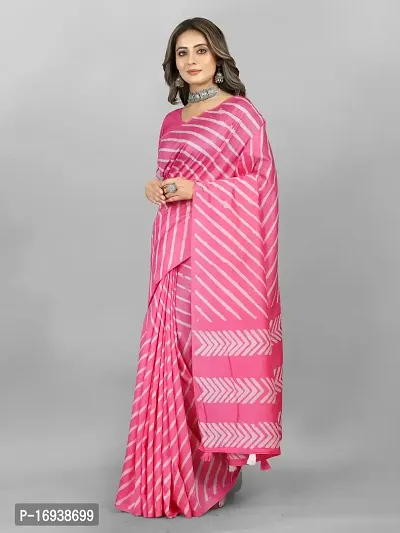 Stylish Chanderi Cotton Multicoloured Self Pattern Saree with Blouse piece-thumb2