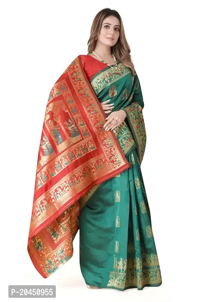 Woven Baluchari Art Silk Saree for Women-thumb2