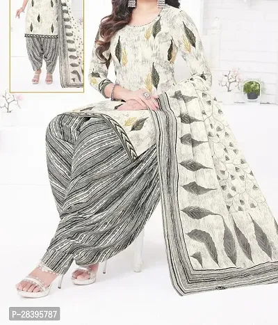 Beautiful Crepe Printed Dress Material with Dupatta-thumb0