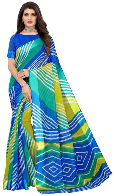 Women Stylish Linen Self Pattern Saree with Blouse piece