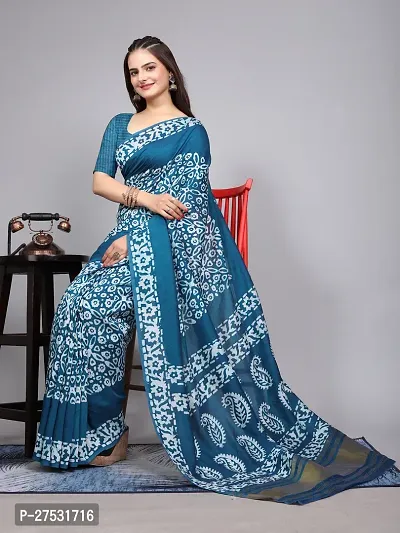 Classic Cotton Printed Saree with Blouse piece-thumb4