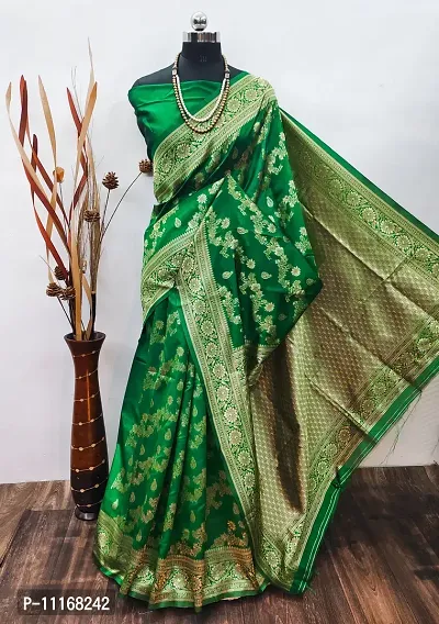 Classic Silk Blend Woven Saree with Blouse piece