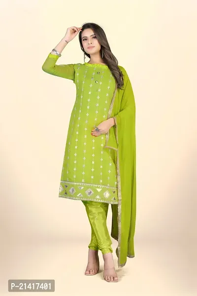 Chanderi Cotton Dress Material For Women With Embroidered Work And Inner