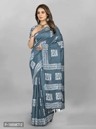 Stylish Chanderi Cotton Multicoloured Self Pattern Saree with Blouse piece