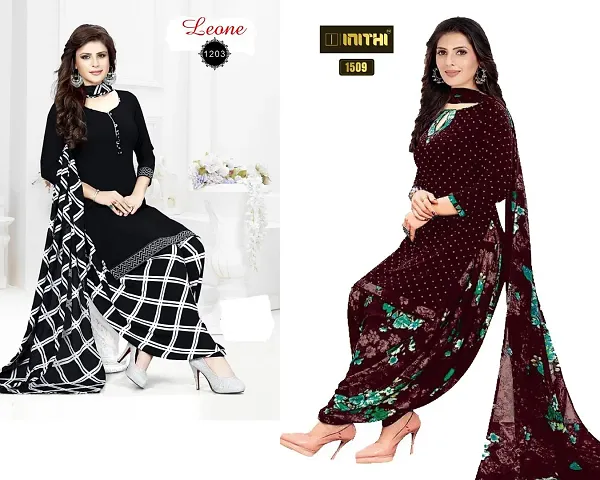 Beautiful American Crepe Dress Material with Dupatta Pack Of 2