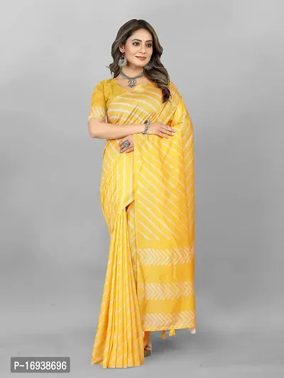 Stylish Chanderi Cotton Multicoloured Self Pattern Saree with Blouse piece