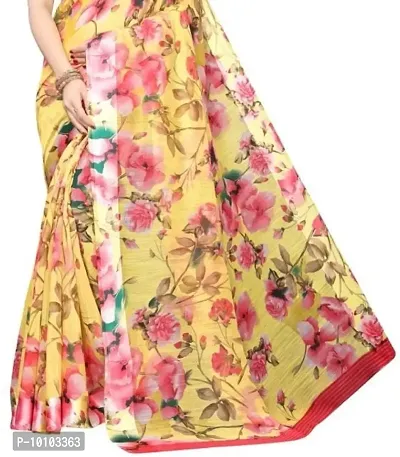 Trendy Women Cotton Blend Saree with Blouse Piece-thumb2