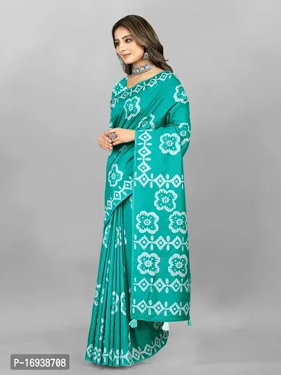 Stylish Chanderi Cotton Multicoloured Self Pattern Saree with Blouse piece