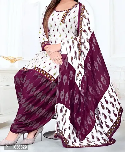 Beautiful Crepe Printed Dress Material with Dupatta