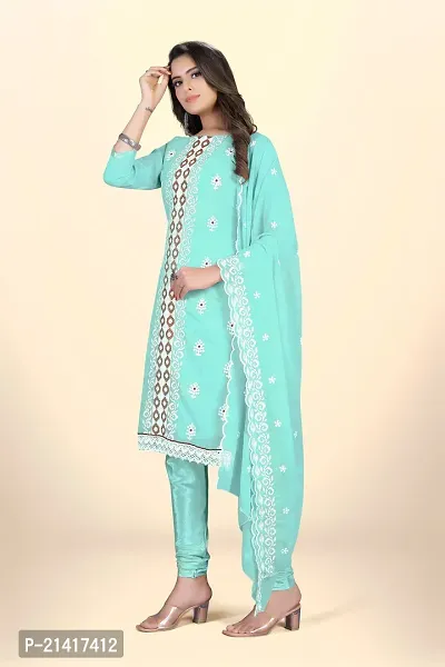 Georgette Dress Material For Women With Embroidered Work And Inner-thumb4