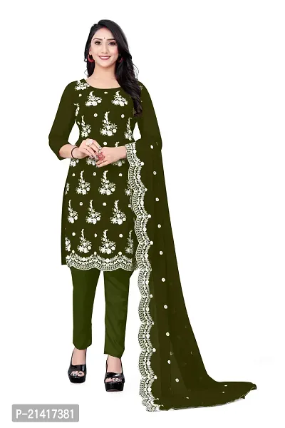 Georgette Dress Material For Women With Embroidered Work And Inner-thumb3