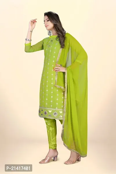 Chanderi Cotton Dress Material For Women With Embroidered Work And Inner-thumb2