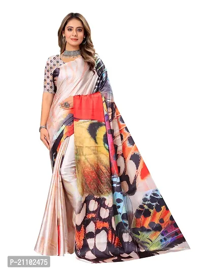 Digital Print, Printed Bollywood Silk Blend, Crepe Saree For Women-thumb3