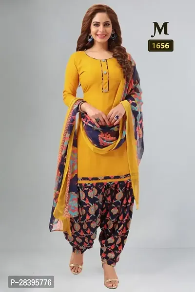 Beautiful Crepe Printed Dress Material with Dupatta