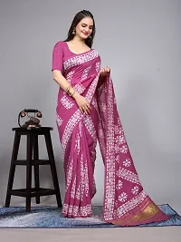 Classic Cotton Printed Saree with Blouse piece-thumb2