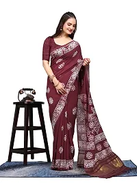 Classic Cotton Printed Saree with Blouse piece-thumb1