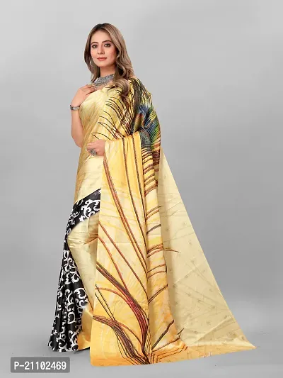 Digital Print, Printed Bollywood Silk Blend, Crepe Saree For Women-thumb3