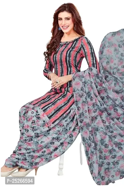 Beautiful Crepe Printed Dress Material with Dupatta-thumb0