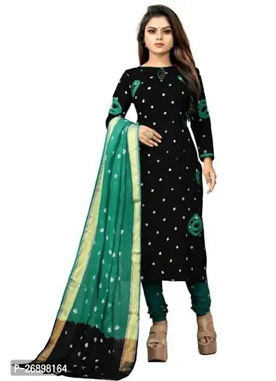 Bandhej/Bandhani Printed Rayon Salwar Suit with Dupatta