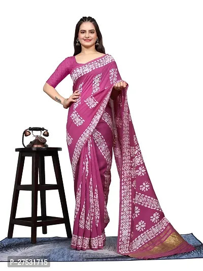 Classic Cotton Printed Saree with Blouse piece