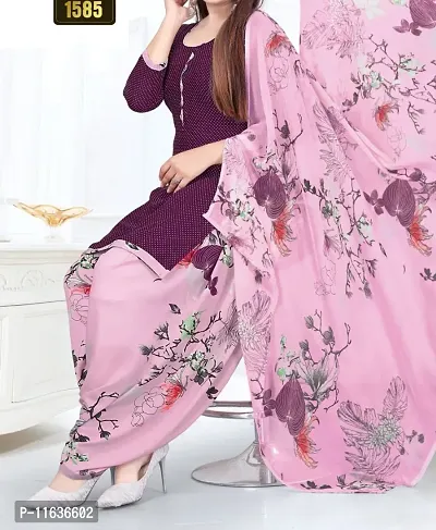 Beautiful Crepe Printed Dress Material with Dupatta