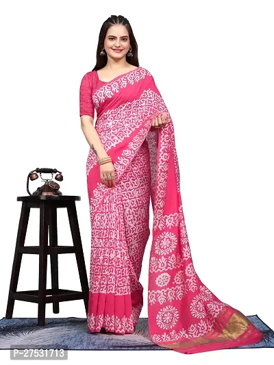 Classic Cotton Printed Saree with Blouse piece