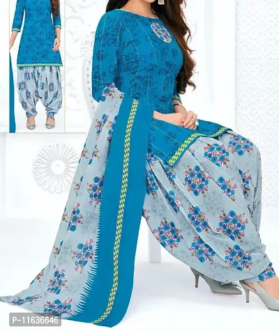 Beautiful Crepe Printed Dress Material with Dupatta