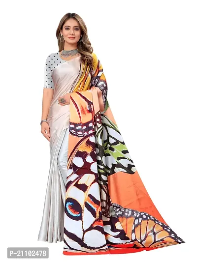 Digital Print, Printed Bollywood Silk Blend, Crepe Saree For Women-thumb2