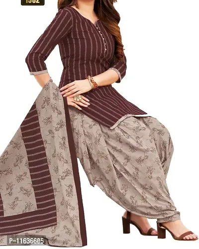 Beautiful Crepe Printed Dress Material with Dupatta-thumb0