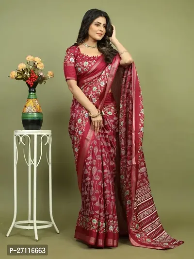 Classic Art Silk Saree with Blouse piece For Women